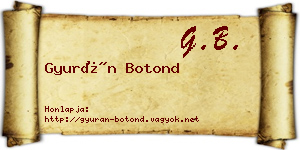 Gyurán Botond névjegykártya